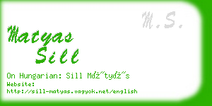 matyas sill business card